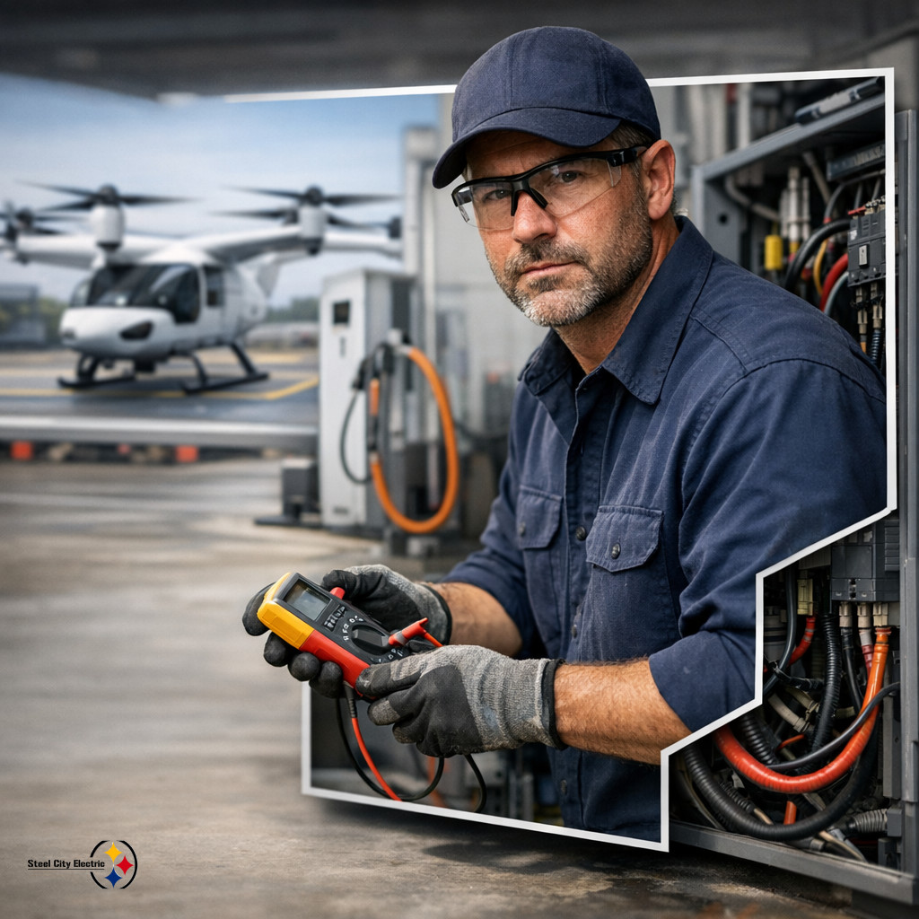 Air taxi charging puts new commercial electrical service installation right in the middle of vertiport planning 8 steel city branded 11753 1784704998