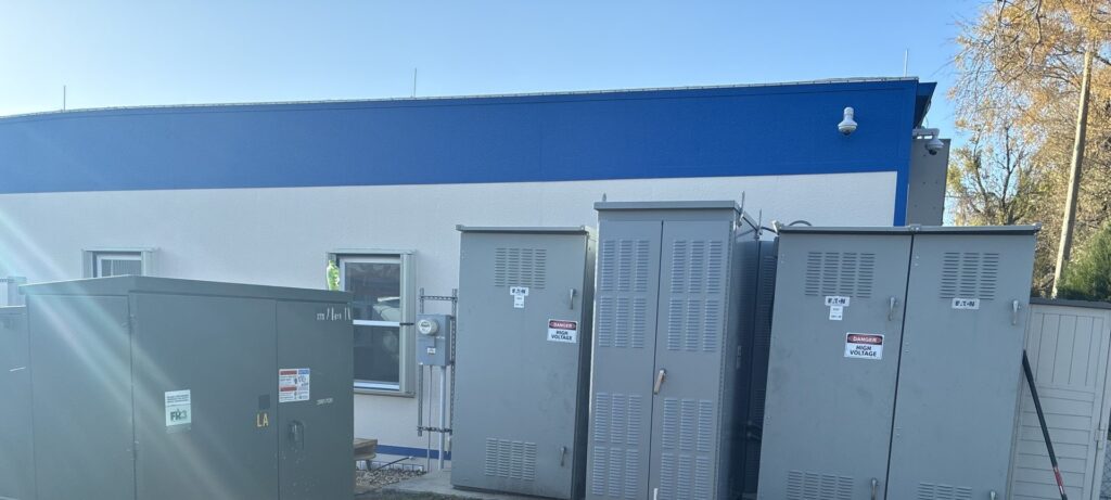 Utility transformer and Eaton switchgear lineup at GEO Group secure facility, Tampa FL – Steel City Electric