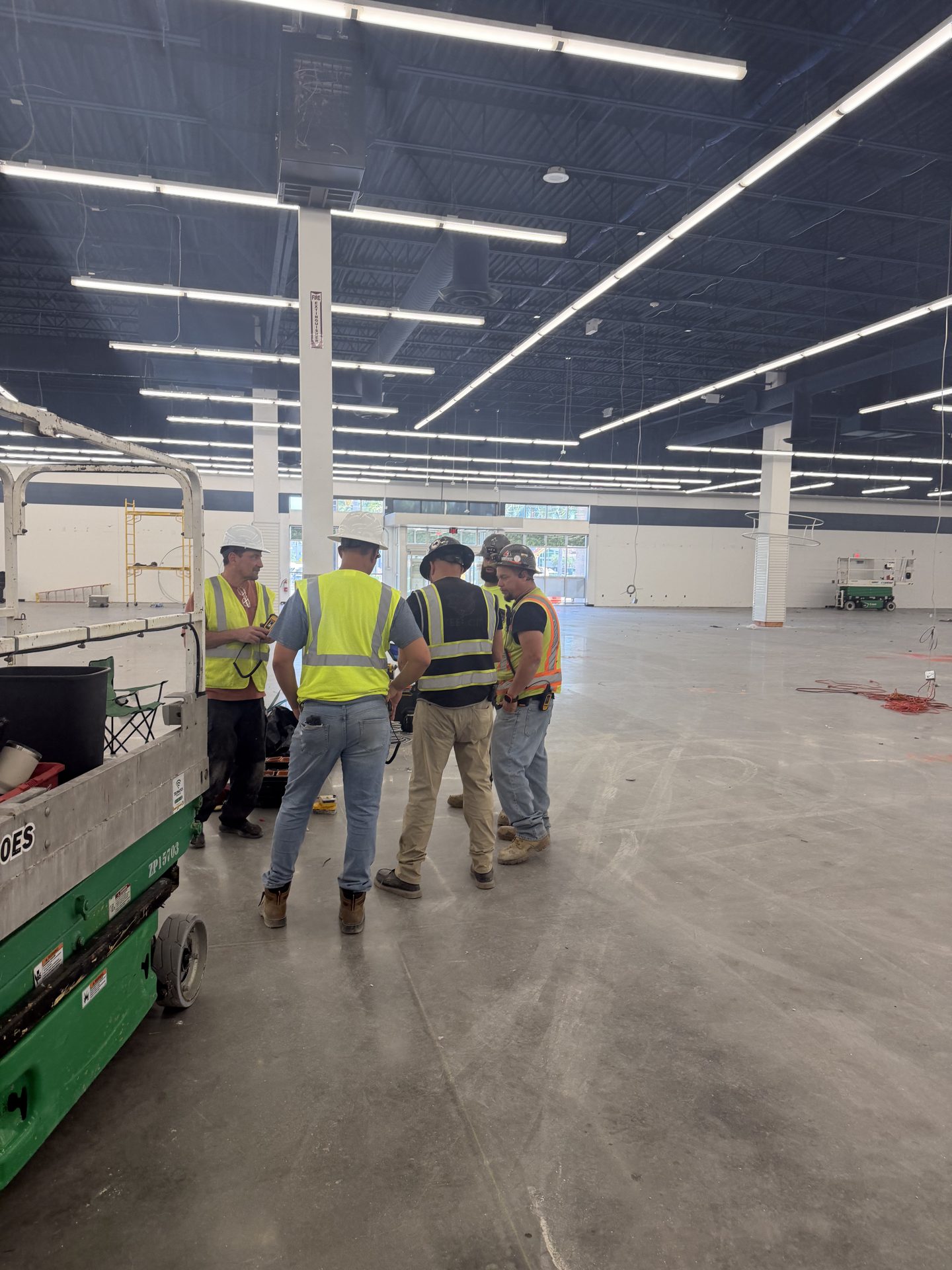 Electrical crew walkthrough on the IKEA Sarasota sales floor