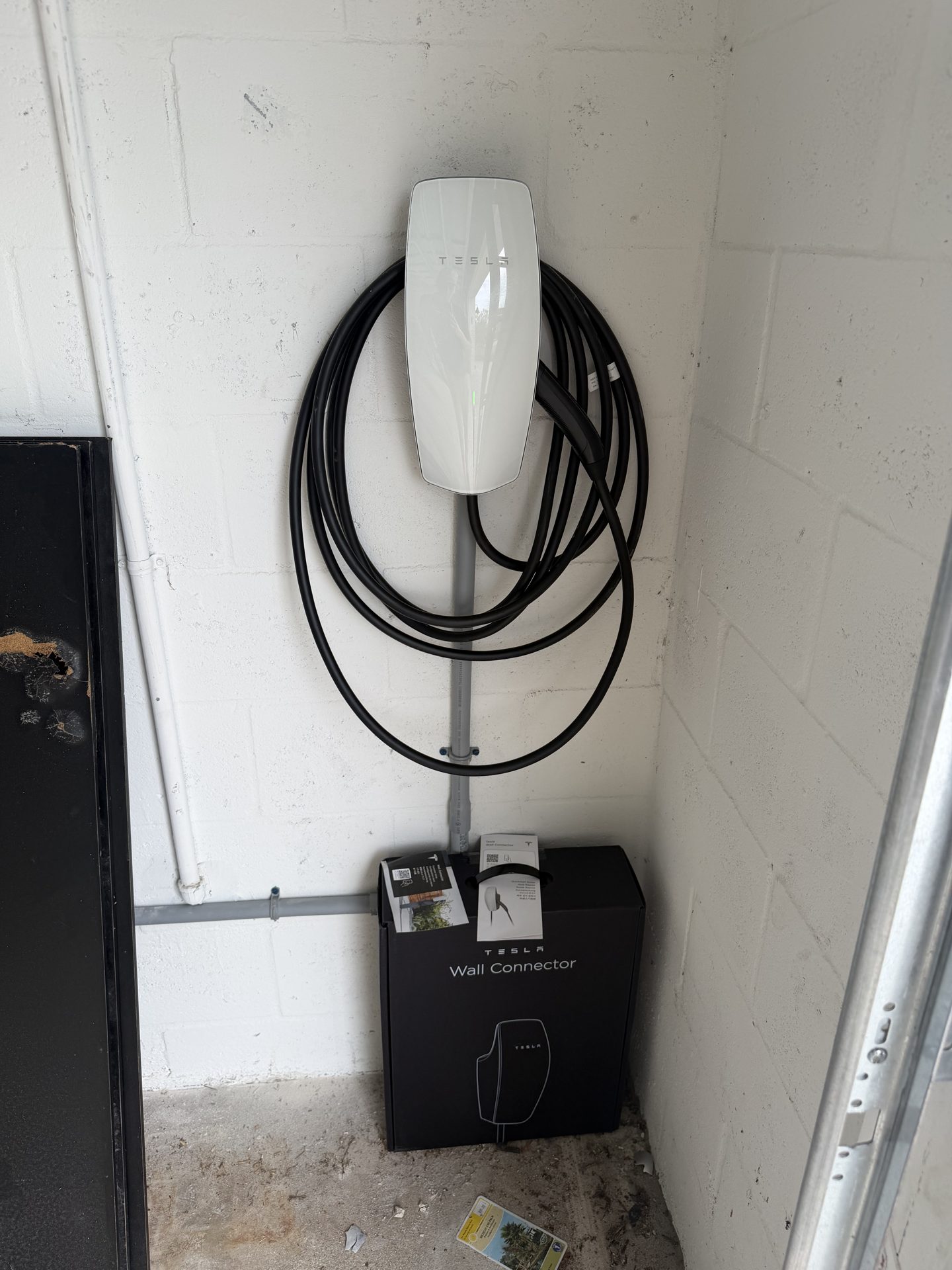 Tesla Wall Connector EV charger installed by Steel City Electric